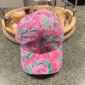 New Lily Pulitzer Pink Floral Pattern Baseball Cap